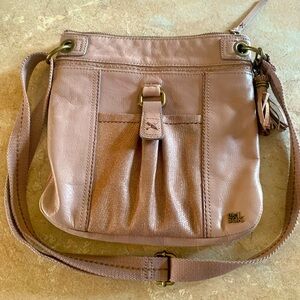 The Sak leather crossbody Mocha sparkle